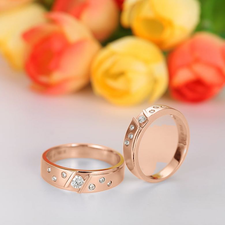Bague alliance constellation diamantée - En or rose 18cts - Homme  | Stern - 5