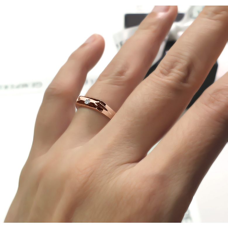 Alliance Homme. Or rose. Diamant 0.045ct - 4
