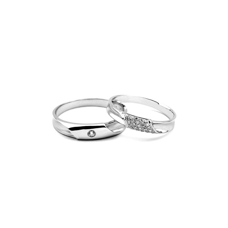 Duo d'alliances prestige - Or blanc, diamants - 2