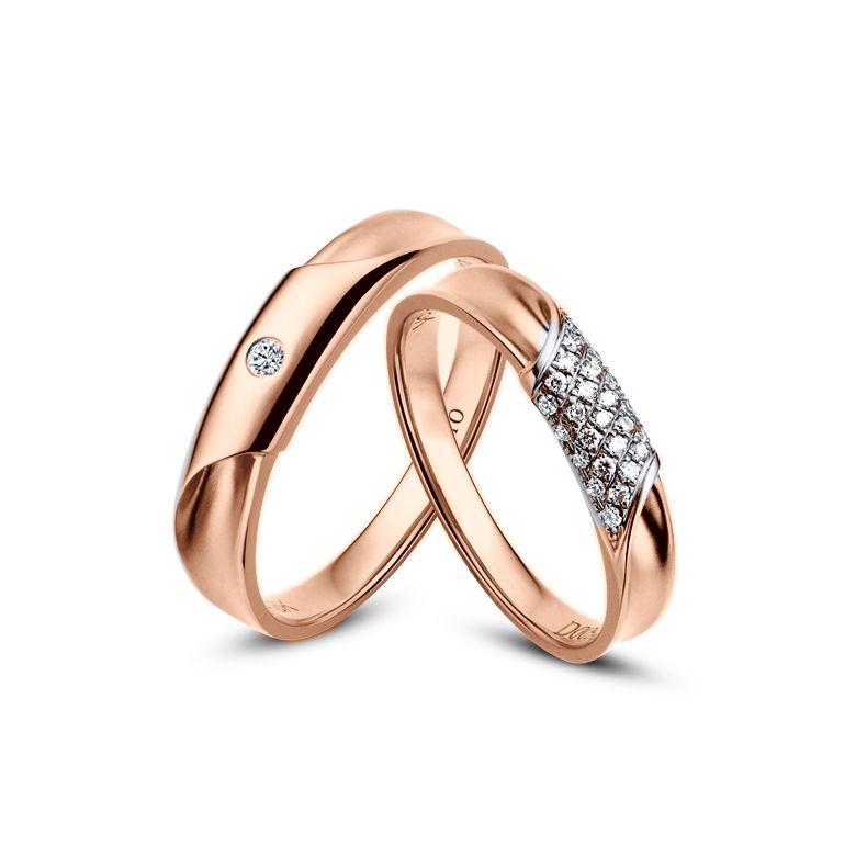 Alliance Homme - Or rose - Diamant 0.045ct | Lucas - 2