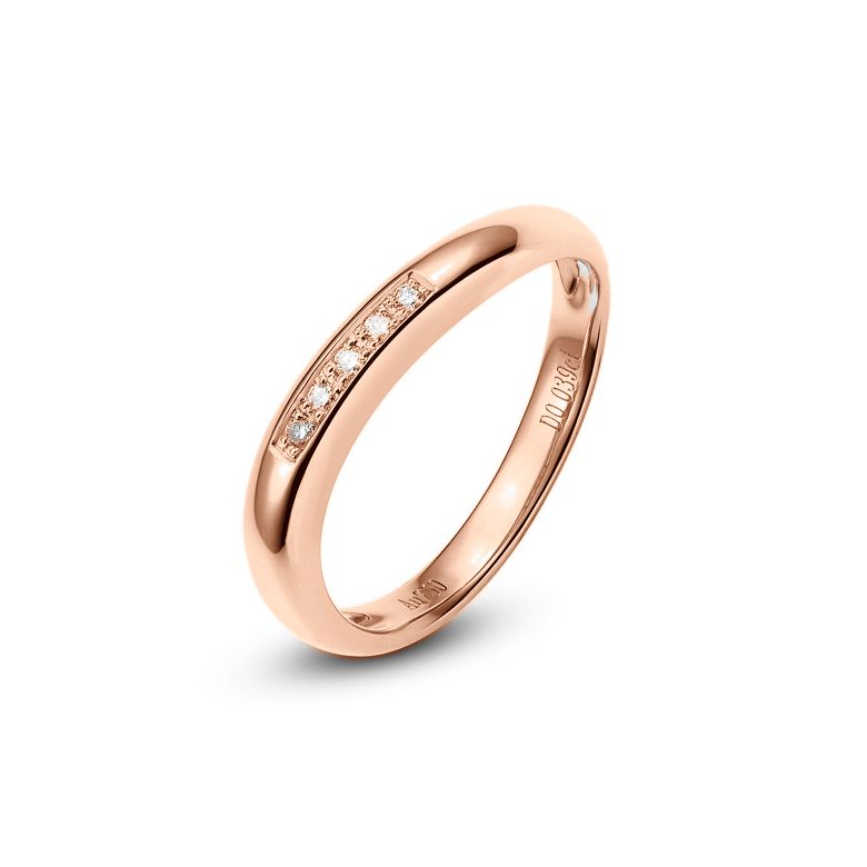 Alliance Femme. Or rose. Diamants 0.040ct - 1
