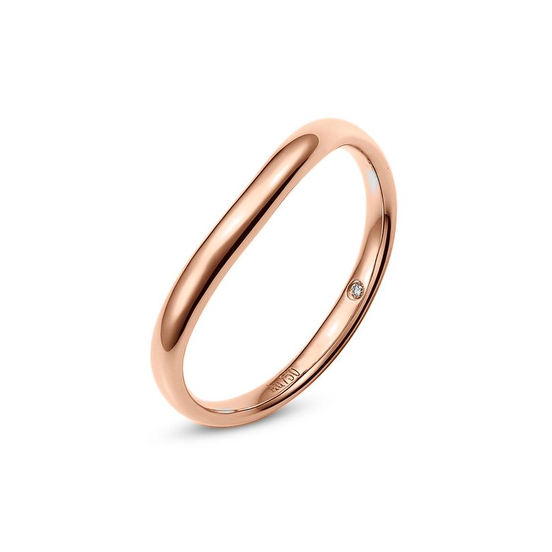 Alliance Homme. Or rose. Diamant 0.011ct - 1