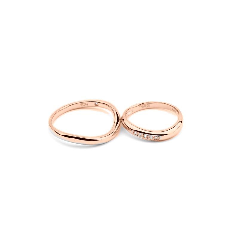 Alliance Homme. Or rose. Diamant 0.011ct - 3