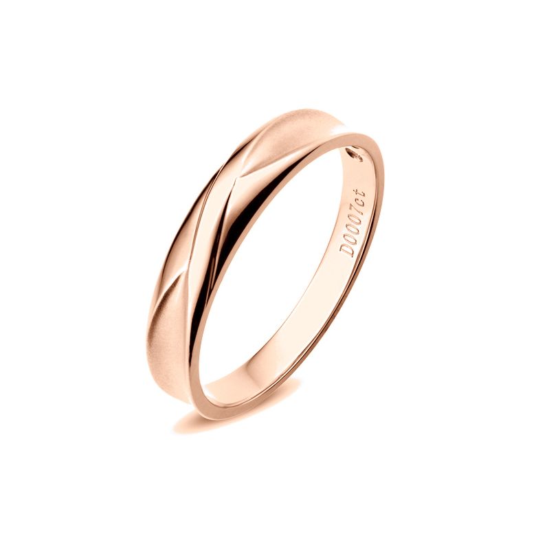 Alliance Homme. Or rose. Diamant 0.007ct - 1