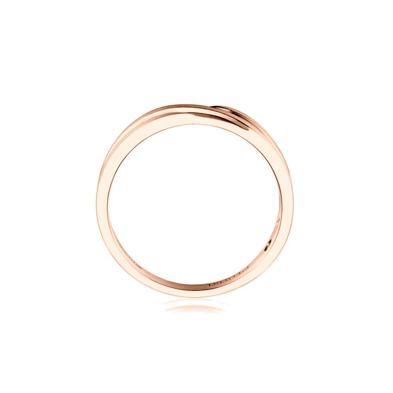 Alliance homme or rose stylé en diagonale. Diamant clos | Eolas - 6