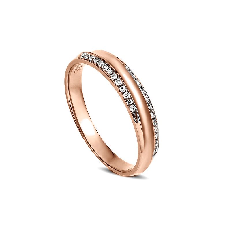 Alliance Femme. Or rose. Diamants 0.11ct - 1