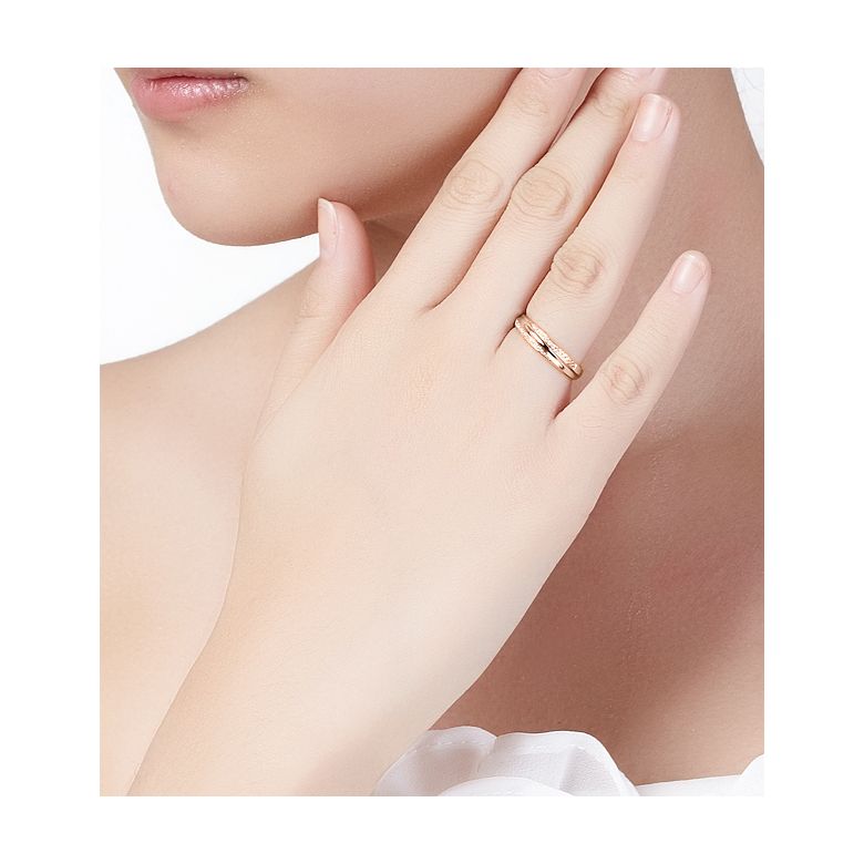 Alliance Femme. Or rose. Diamants 0.11ct - 2