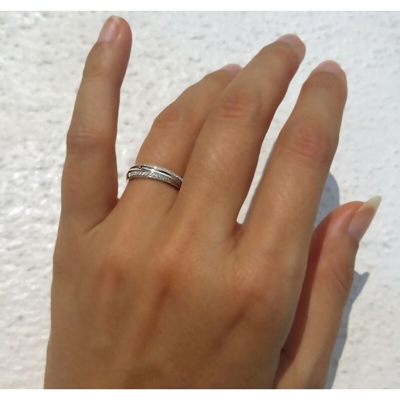 Alliance Femme. Platine. Diamants 0.11ct - 5