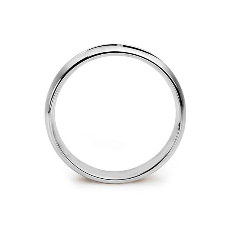 Alliance diamant or blanc - Lignes pures et découpées - Femme - 4