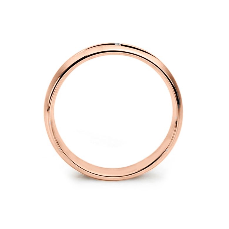 Alliance diamant or rose - Lignes pures et découpées - Femme - 4
