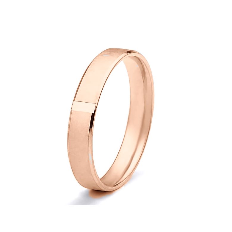 Alliance d'exception Homme - Ruban plat brossé et mate - Or rose | Cynan - 1