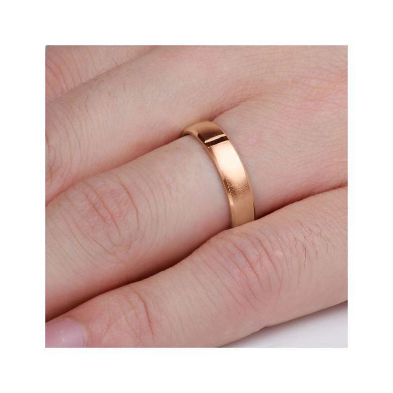 Alliance d'exception Homme - Ruban plat brossé et mate - Or rose | Cynan - 3