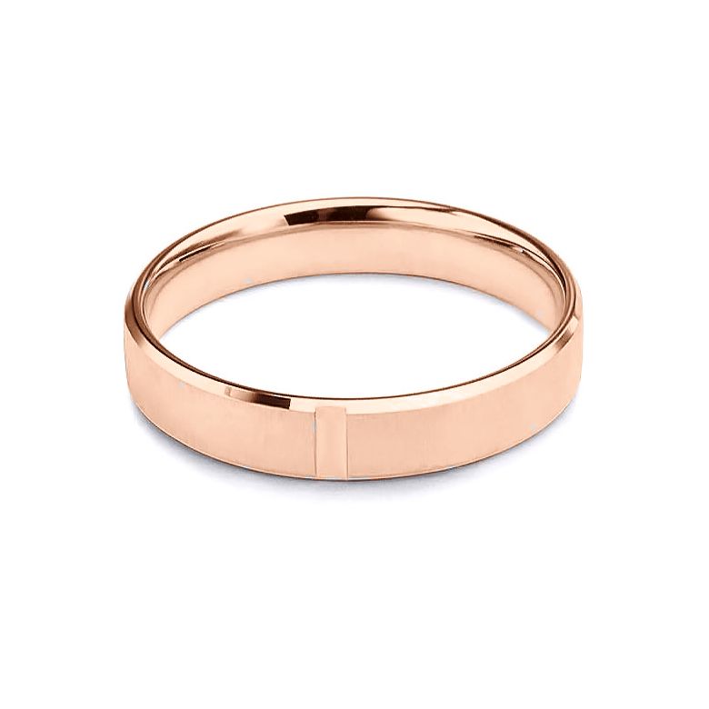 Alliance d'exception Homme - Ruban plat brossé et mate - Or rose | Cynan - 4