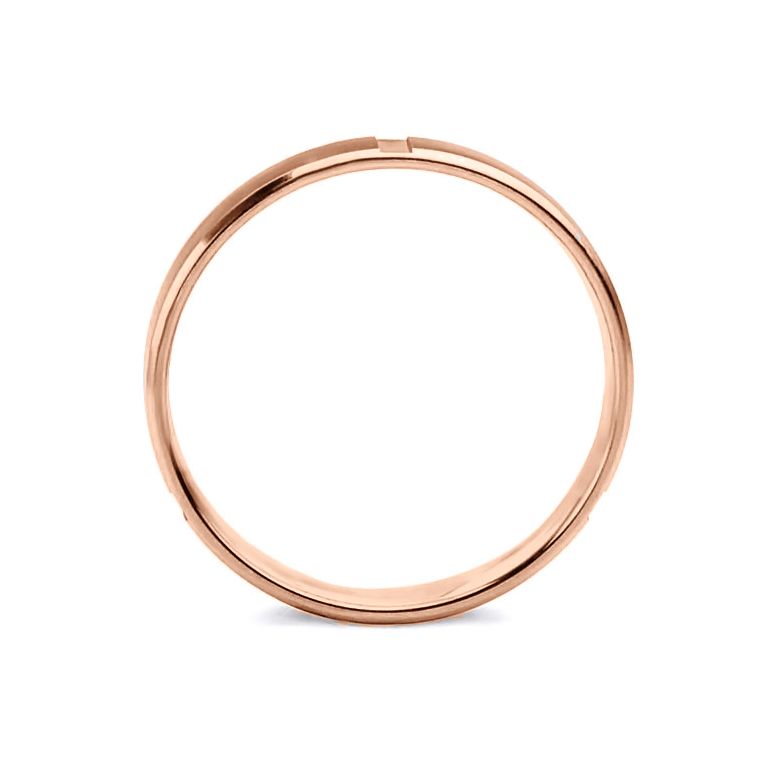 Alliance d'exception Homme - Ruban plat brossé et mate - Or rose | Cynan - 6