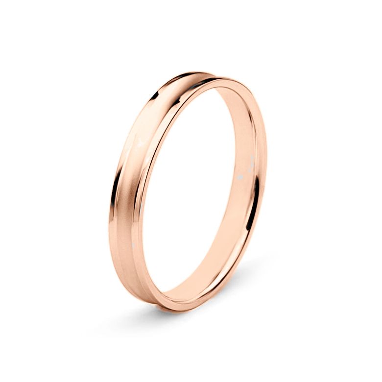 Alliance Homme en or rose - Incurvation précieuse - 1