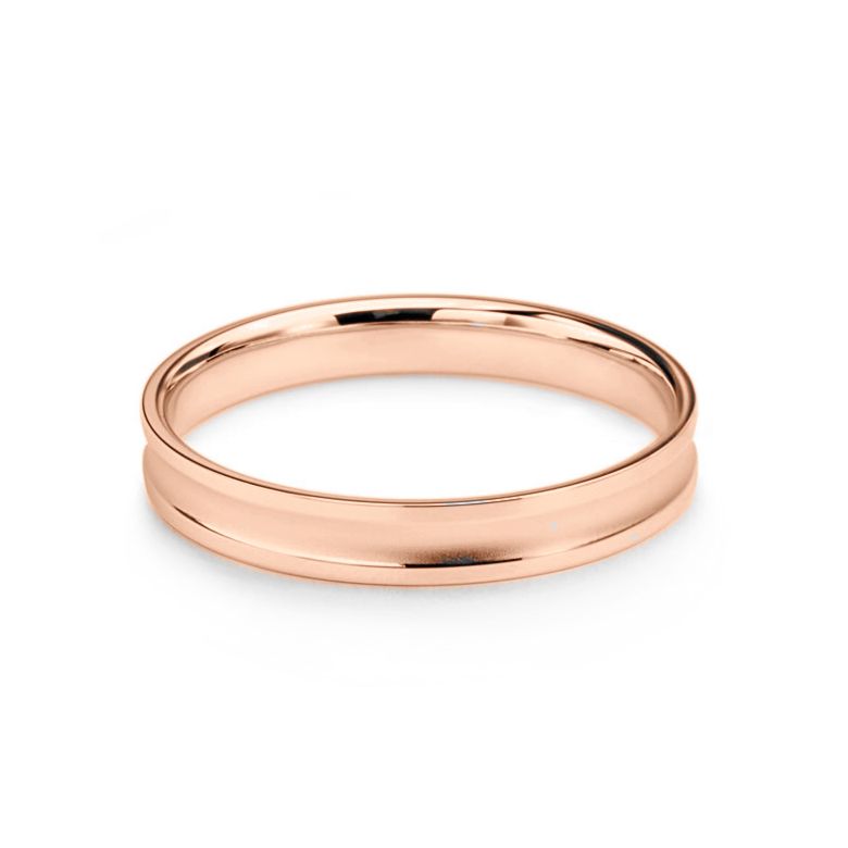 Alliance Homme en or rose - Incurvation précieuse - 3