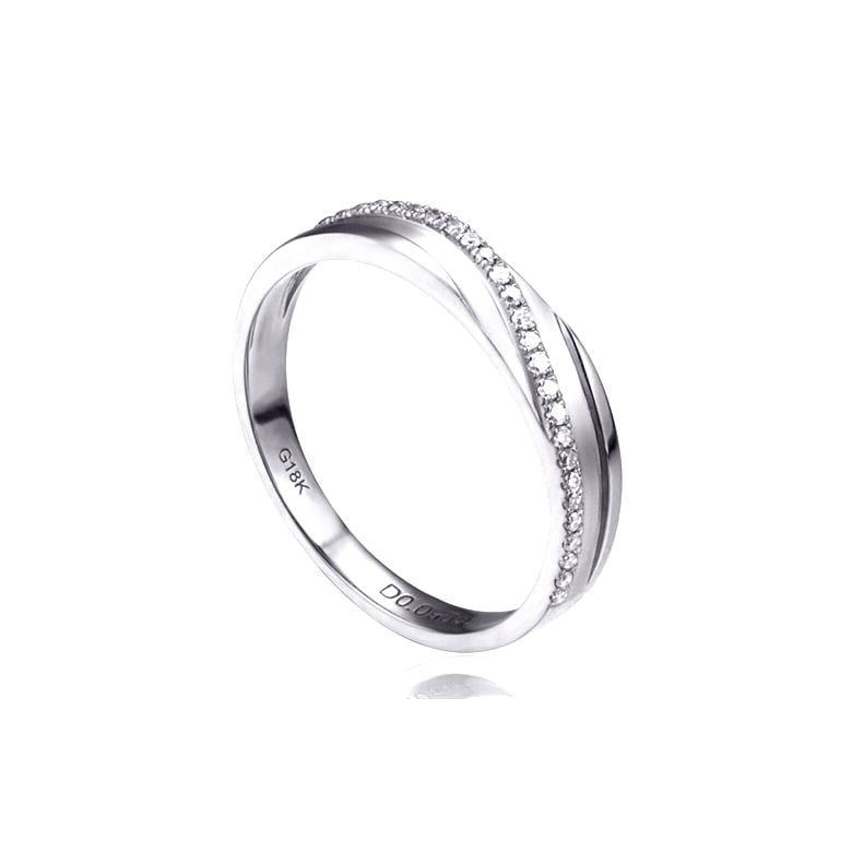 Alliance anneau de prestige. Union symbolique. Diamants, Platine - 1
