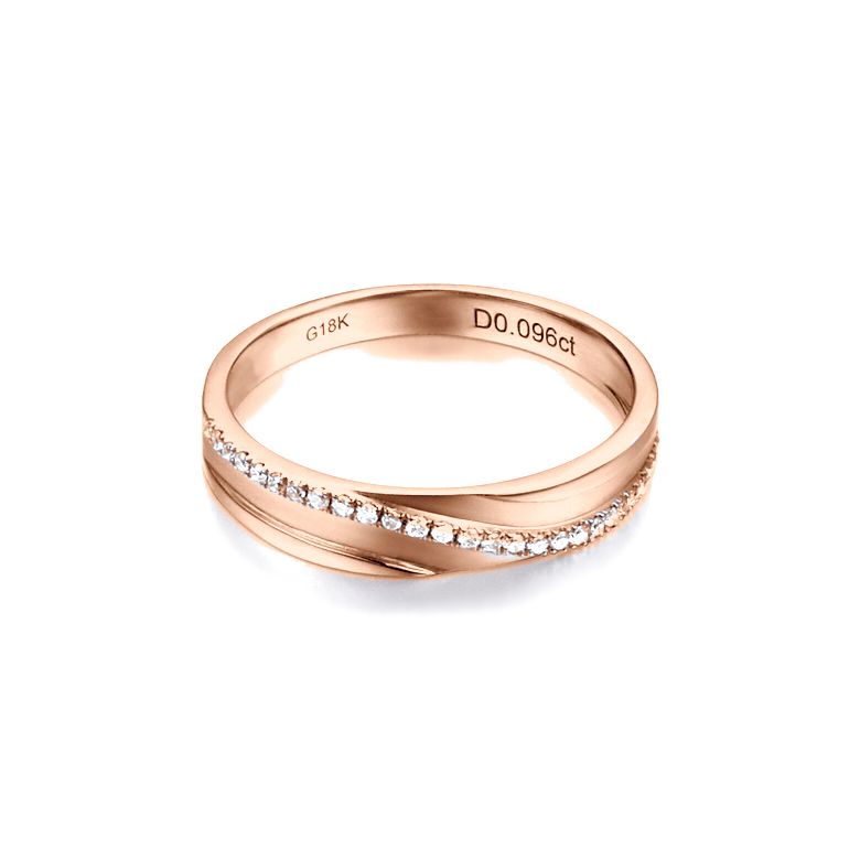 Alliance anneau de prestige. Union symbolique. Diamants, or rose - 7