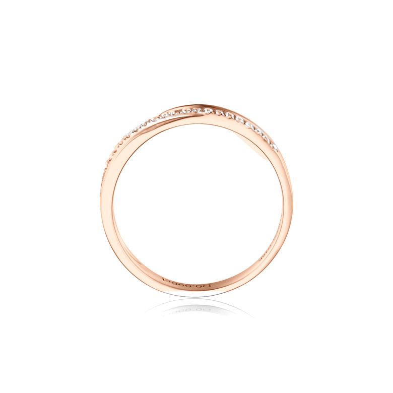 Alliance anneau de prestige. Union symbolique. Diamants, or rose - 8