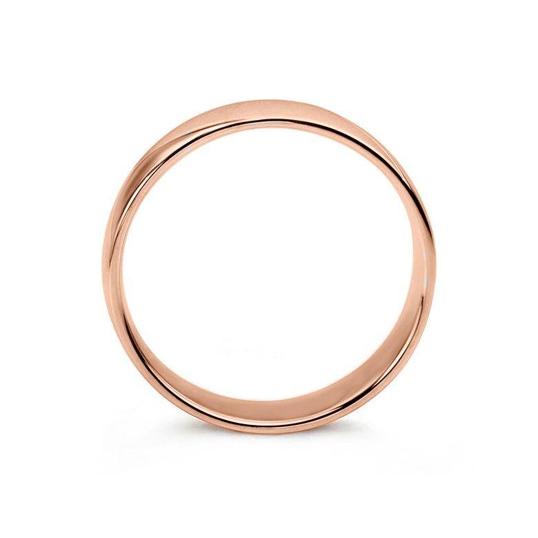 Alliance homme - Lignes fluides or rose - Polie, brossée - 4