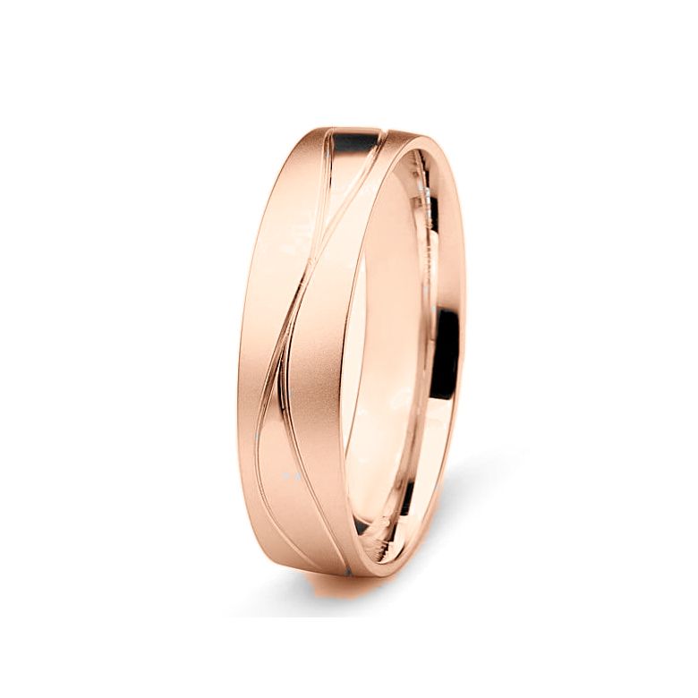Alliance Homme lignes enchevêtrées - Or rose 18 carats - 1
