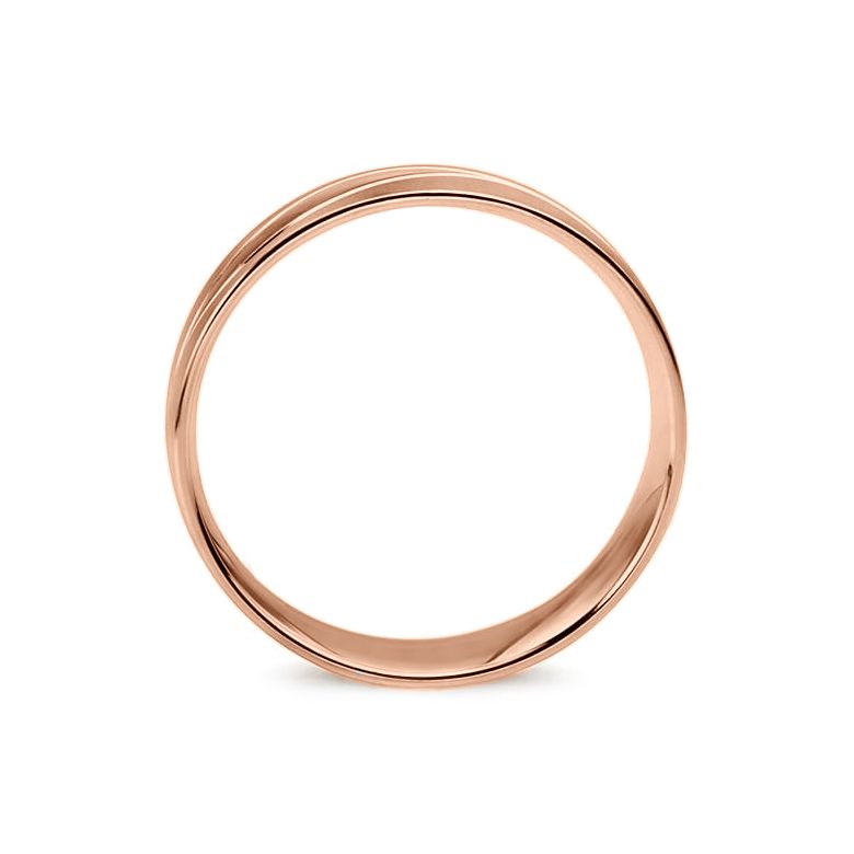 Alliance Homme lignes enchevêtrées - Or rose 18 carats - 4