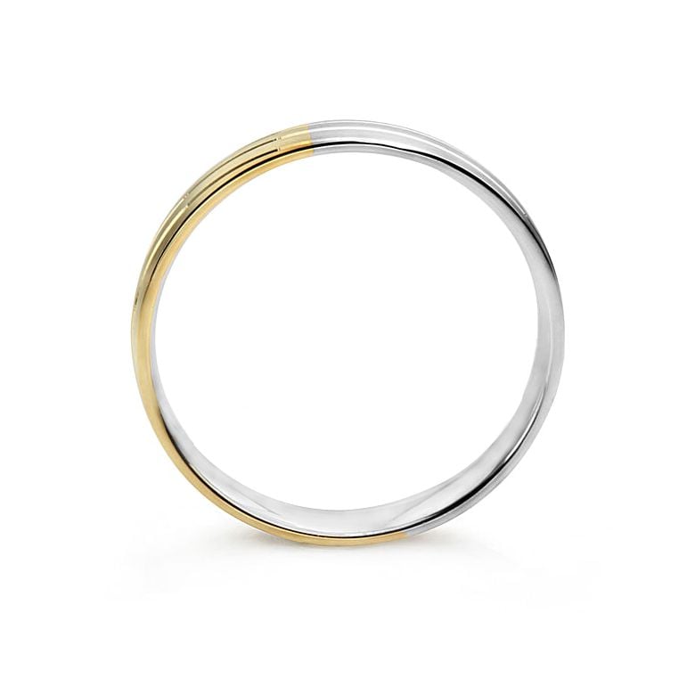 Alliance de mariage rainure - 2 ors - Homme - 4
