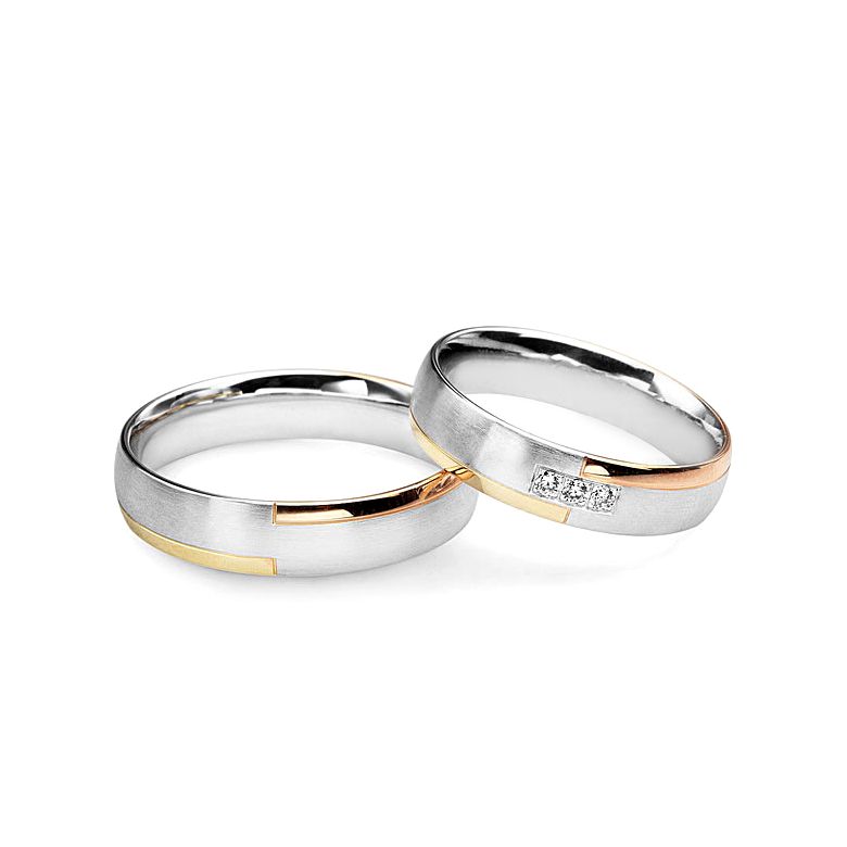 Alliances Couple. 3 Ors. Diamants 0.060ct - 4