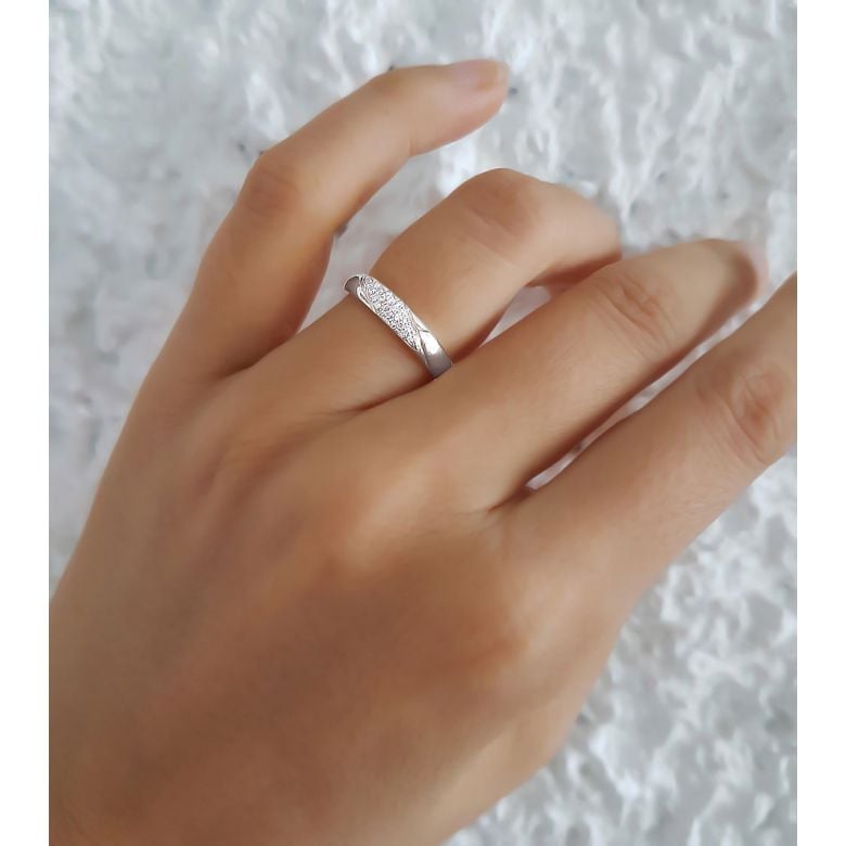 Alliance femme constellation - Or blanc - Diamants | Autour de moi pour madame - 2
