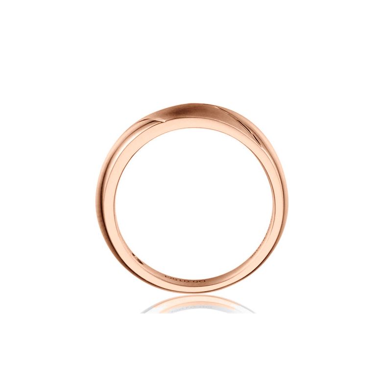 Alliance biseautée homme - Or rose - diamant serti clos | Autour de moi - 4
