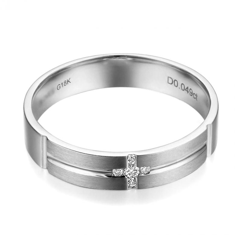 Alliance Homme - Or blanc 18 carats brossé et mate | Rodrigue - 2