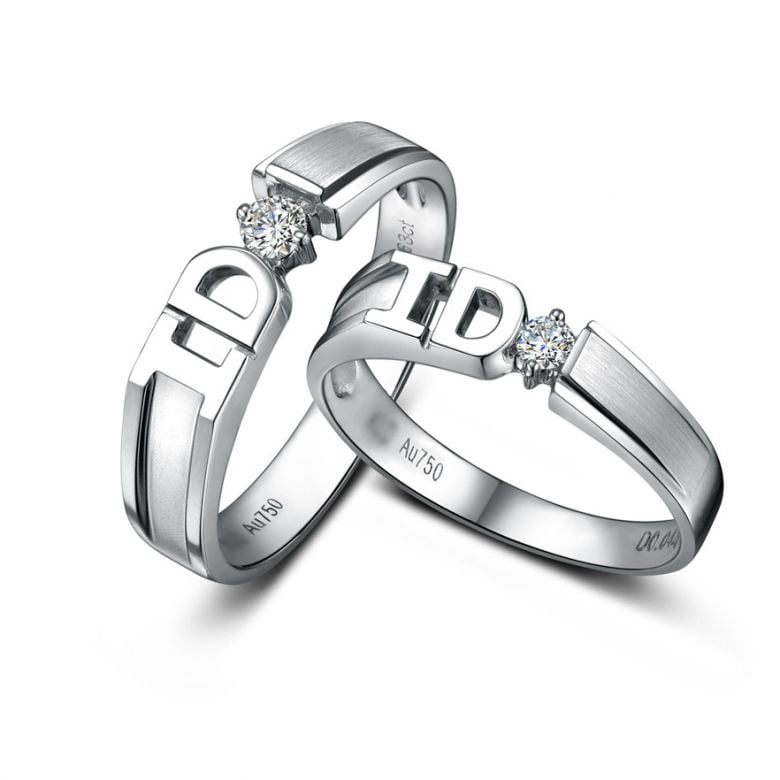 Alliance I DO - Alliance Homme Or blanc - Diamant - 2