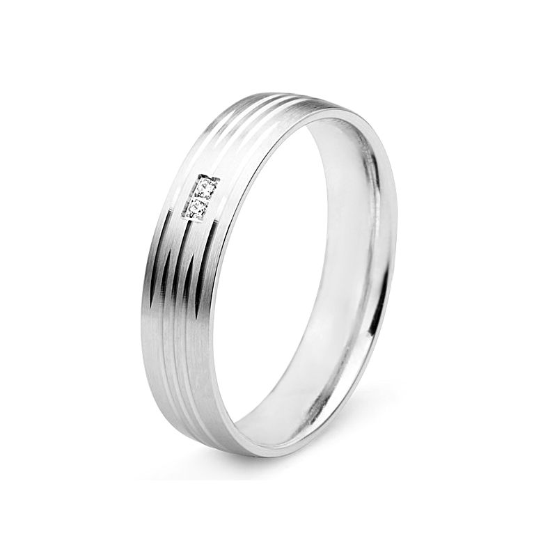 Alliance pour femme - Or Blanc et diamants | Une vie avec toi - 1