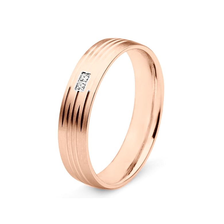 Alliance pour femme - Or Rose et diamants | Une vie avec toi - 1