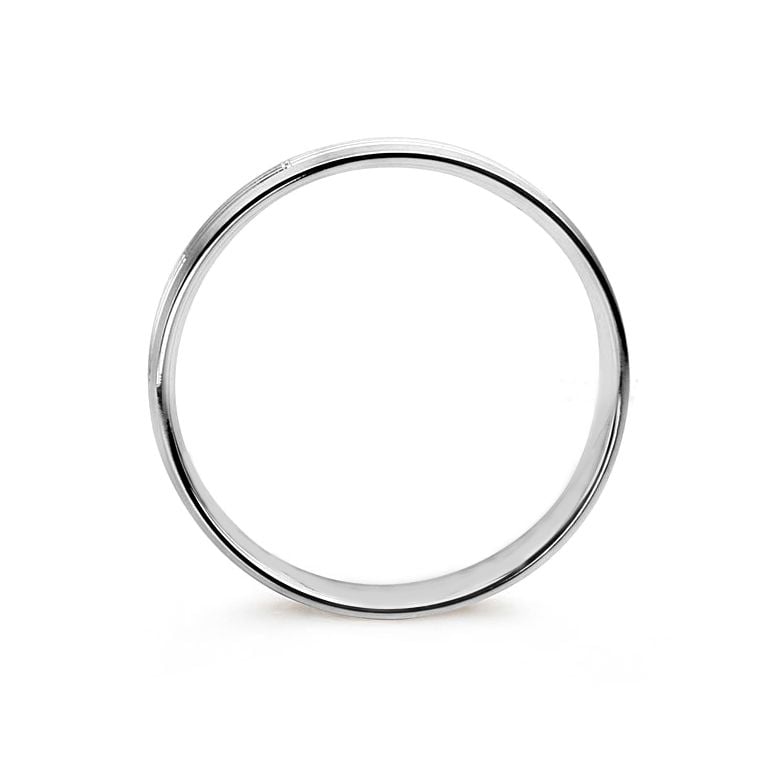 Alliance homme striée - Or blanc 18 carats | Une vie avec toi - 3