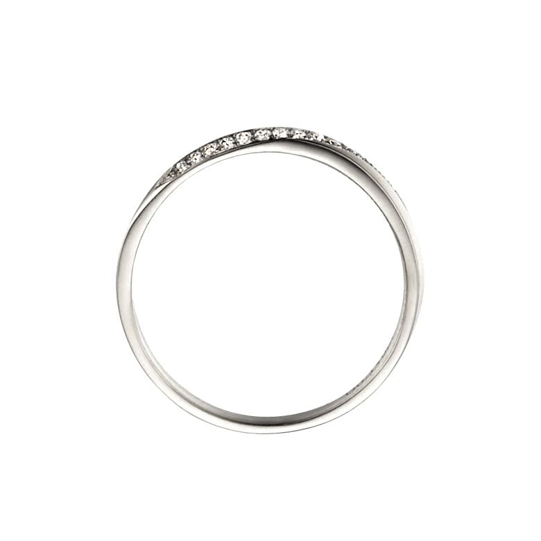 Alliance Femme Or blanc 18cts, diamants. Ondulation | Téa - 7