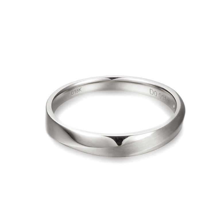 Alliance moderne Homme platine et Diamant | Ovidio - 5