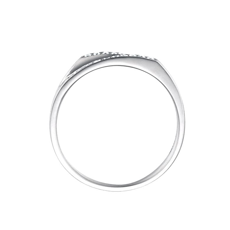 Alliance mariage 2 anneaux en 1. Femme moderne Or blanc - 5