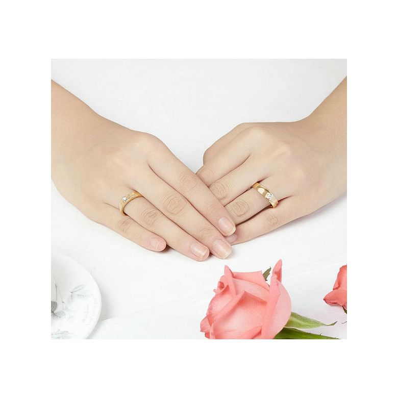 Alliance Renzo Brossée et Polie Or Jaune, Diamant | Gemperles - 2
