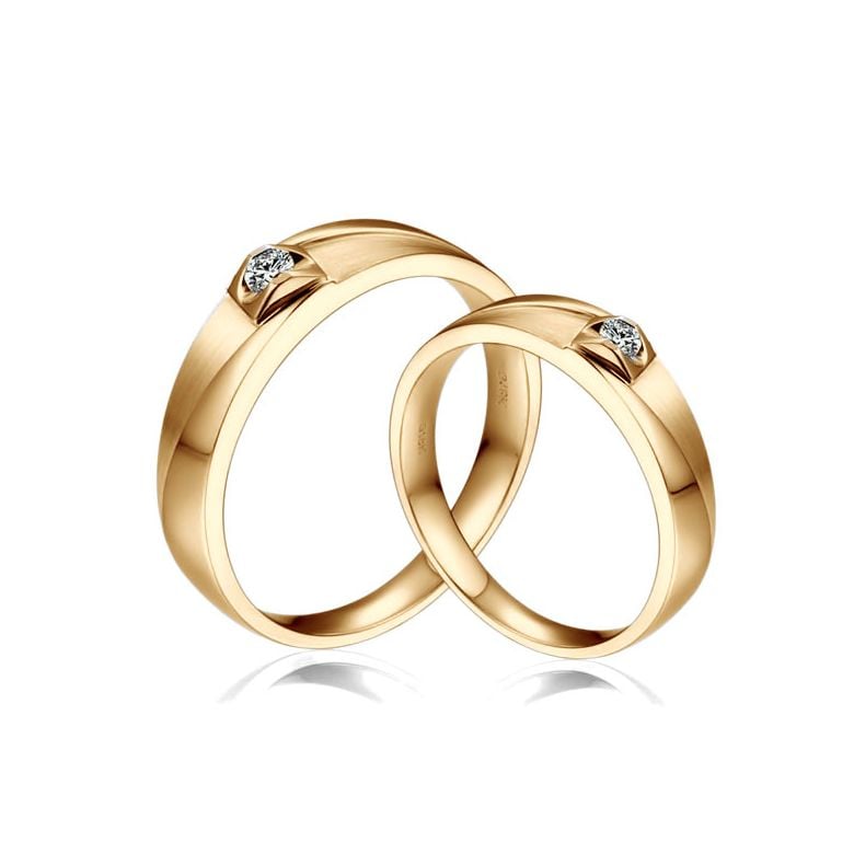 Alliances diamants or jaune - Alliances Couple | Giuliana & Renzo - 1