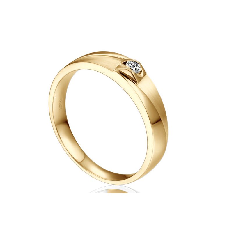 Alliance Giuliana Brossée et Polie Or Jaune, Diamant - Femme | Gemperles - 1