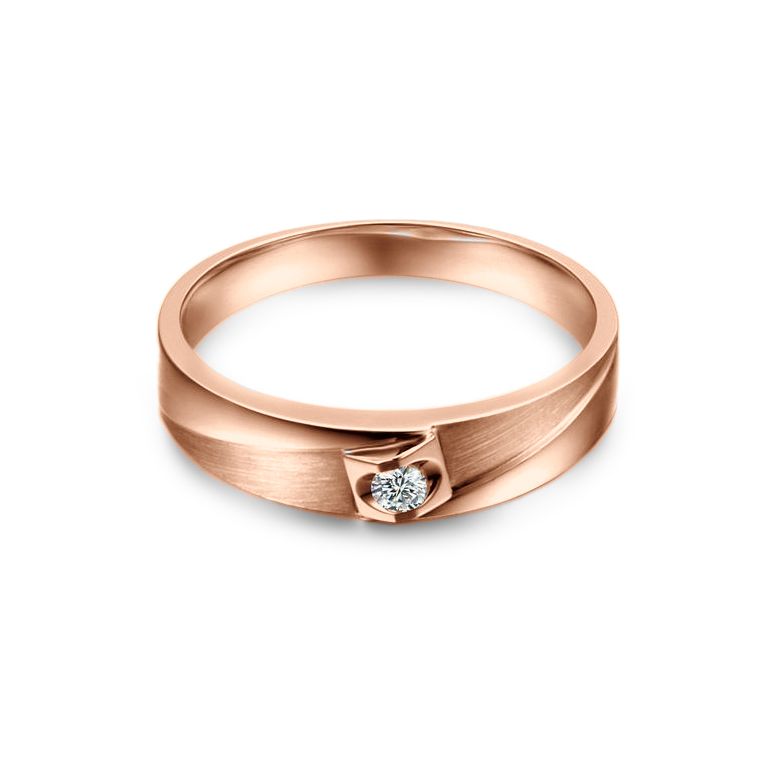 Alliance Giuliana Brossée et Polie Or Rose, Diamant - Femme | Gemperles - 3