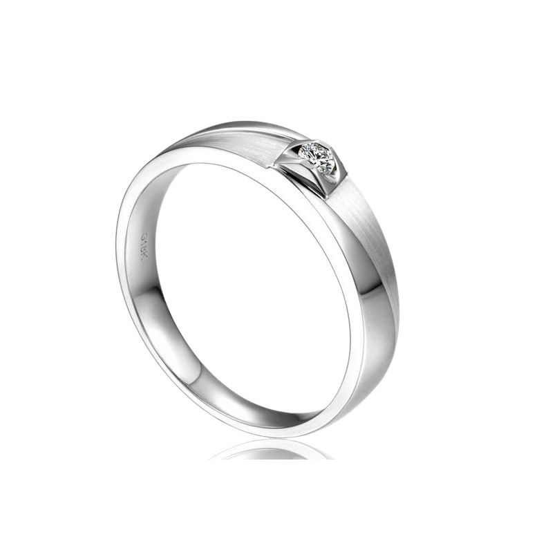 Alliance Renzo Brossée et Polie Or Blanc, Diamant | Gemperles - 1