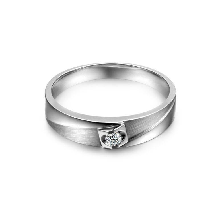 Alliance Renzo Brossée et Polie Or Blanc, Diamant | Gemperles - 3