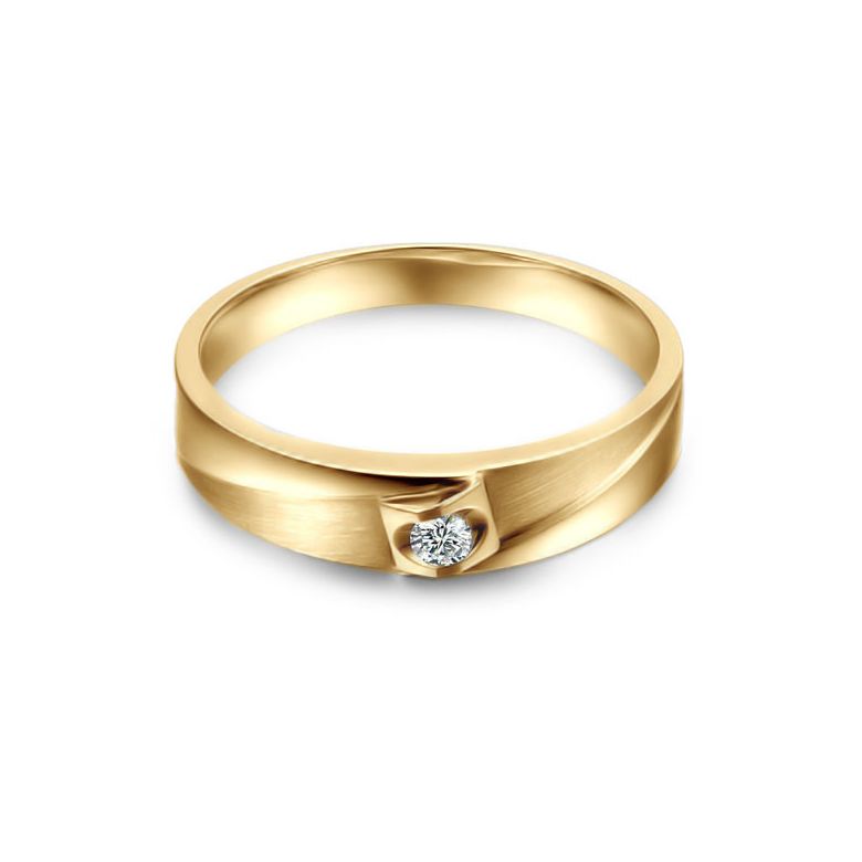 Alliance Renzo Brossée et Polie Or Jaune, Diamant | Gemperles - 3