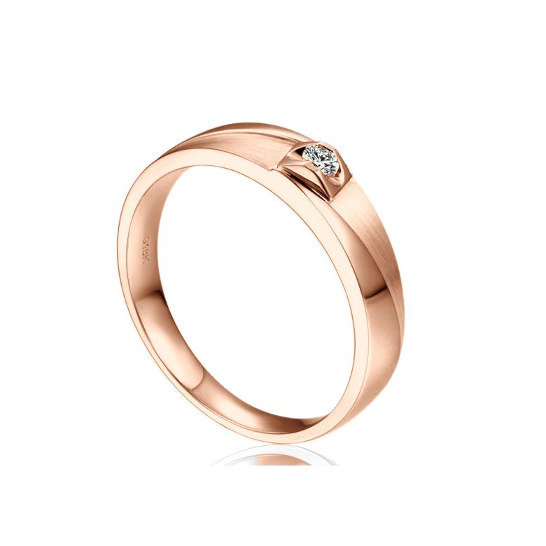 Alliance Renzo Brossée et Polie Or Rose, Diamant | Gemperles - 1