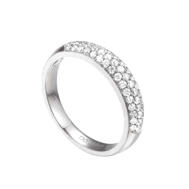 Alliance bombée Platine. 49 diamants 0.388ct | Bianca - 1