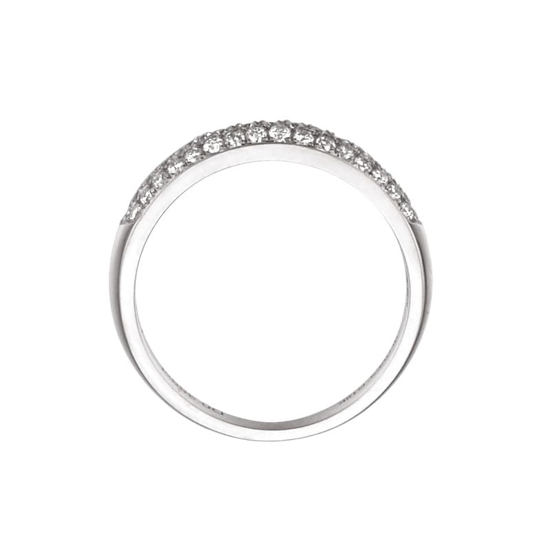 Alliance bombée Or blanc 18 carats. 49 diamants 0.388ct | Bianca - 4
