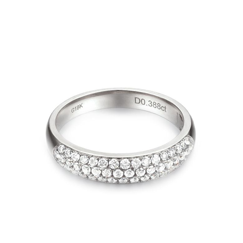 Alliance bombée Or blanc 18 carats. 49 diamants 0.388ct | Bianca - 3