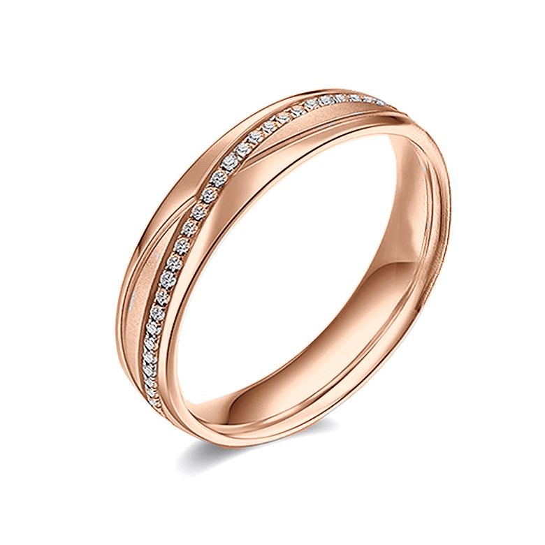 Alliance Femme Étreintes infinies 2 or rose - 1